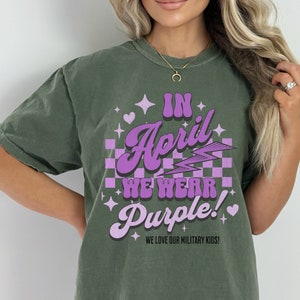 Purple Up Military Child PNG: April Shirt Design (18 Files) image 2