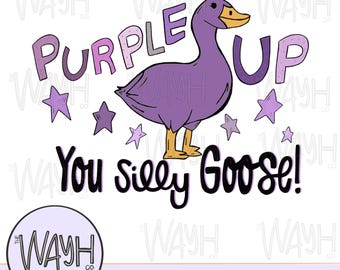 Purple Up Silly Goose PNG: Military Child Month Shirt Design (Digital)