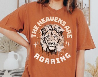 Heavens are Roaring PNG Jesus Aesthetic Clothing Christian Sublimation Designs Downloads Bible Verse Mom Cute Boho Tshirt Designs DTF Prints