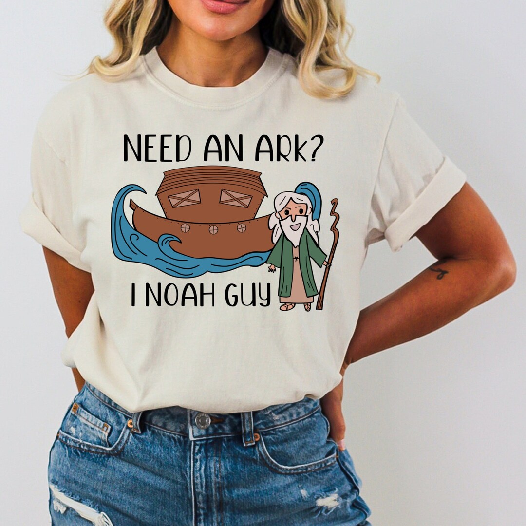"Need An Ark? I Noah Guy" Funny Religious T-Shirt - Men's Or Women's Organic Cotton - View #12