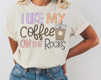 Iced Coffee PNG: Coffee On The Rocks Design (Digital Download)