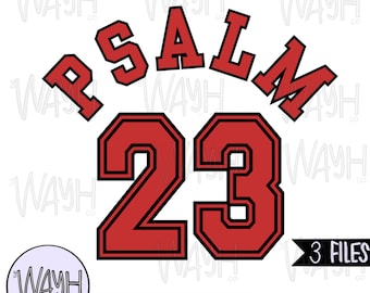 Kids Faith Shirt Design: Psalm 23 Jersey Style (SVG, PNG)