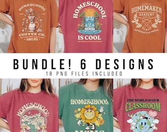 Homeschool Shirt Designs: Christian Mom PNG Bundle (Digital Download)