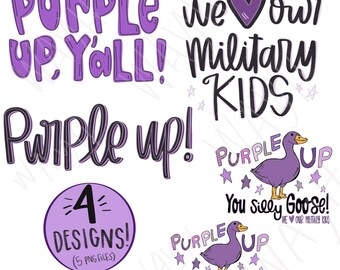 In April We Wear Purple Png Shirt Design Teacher Shirt Military Kid Purple Up Shirt Design no svg Month of the Military Child Silly goose