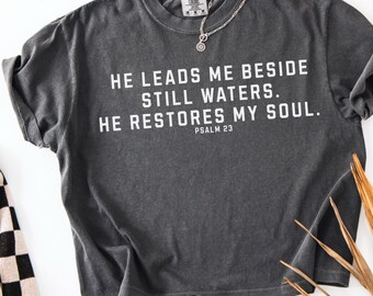 Psalm 23 Christian PNG: Bible Verse Shirt Design (Digital Download, 14 PNG Files)
