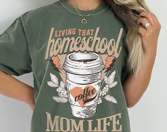 Homeschool Mom Life Coffee PNG: Boho Shirt Design (Digital Download)