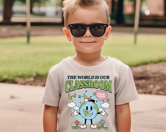 The World Is Our Classroom PNG: Homeschool Shirt Design (Digital Download)