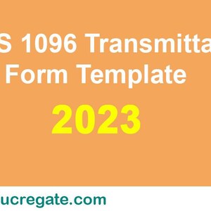 2023 Tax Year IRS 1096 Transmittal Summary Form Template