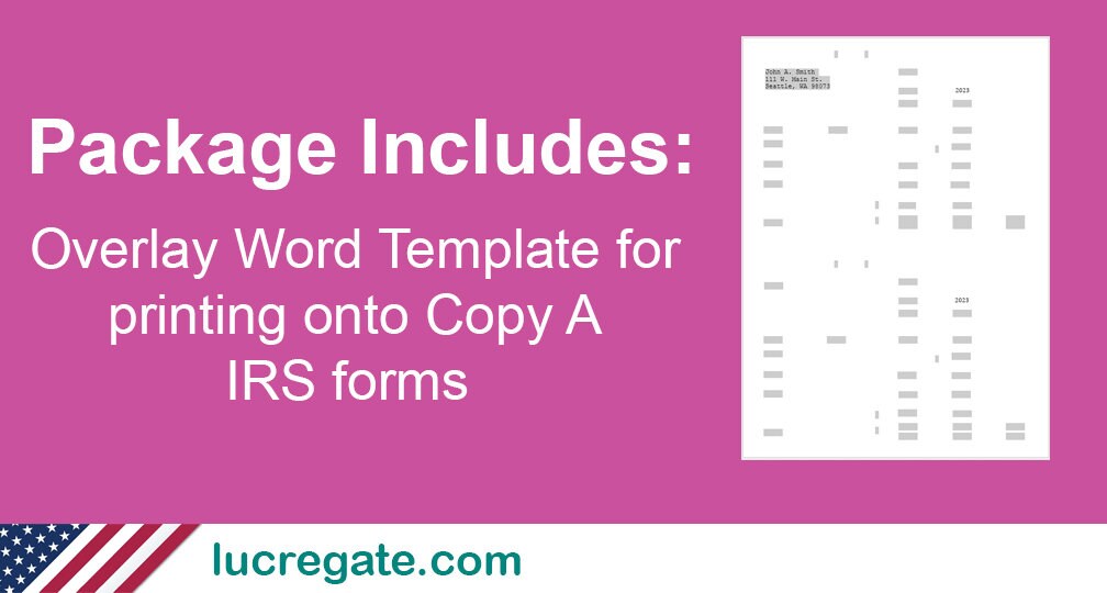 1099-MISC Template + 1096 IRS Copy A - 2025 Form Print Templates for ...