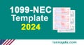 2024 1099-NEC Form 3-Per-Page Print Template for Word or PDF, 2024 Tax Year (1096 Transmittal Summary Form included)