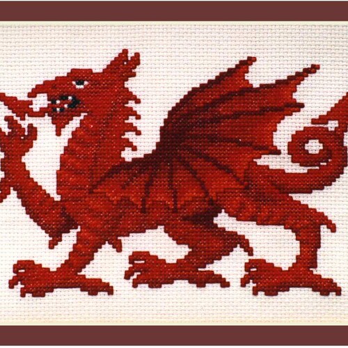 Welsh Dragon Counted Cross Stitch Kit Etsy