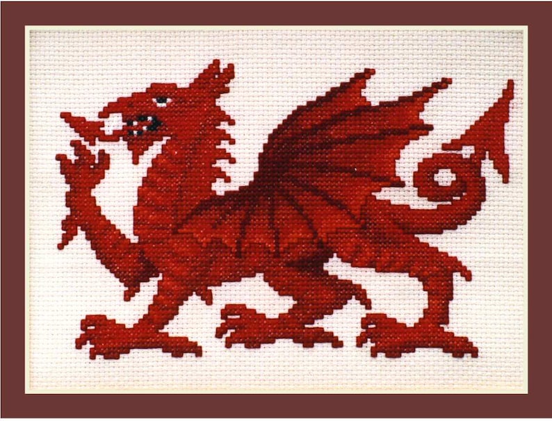 Welsh Dragon Counted Cross Stitch Kit - Etsy