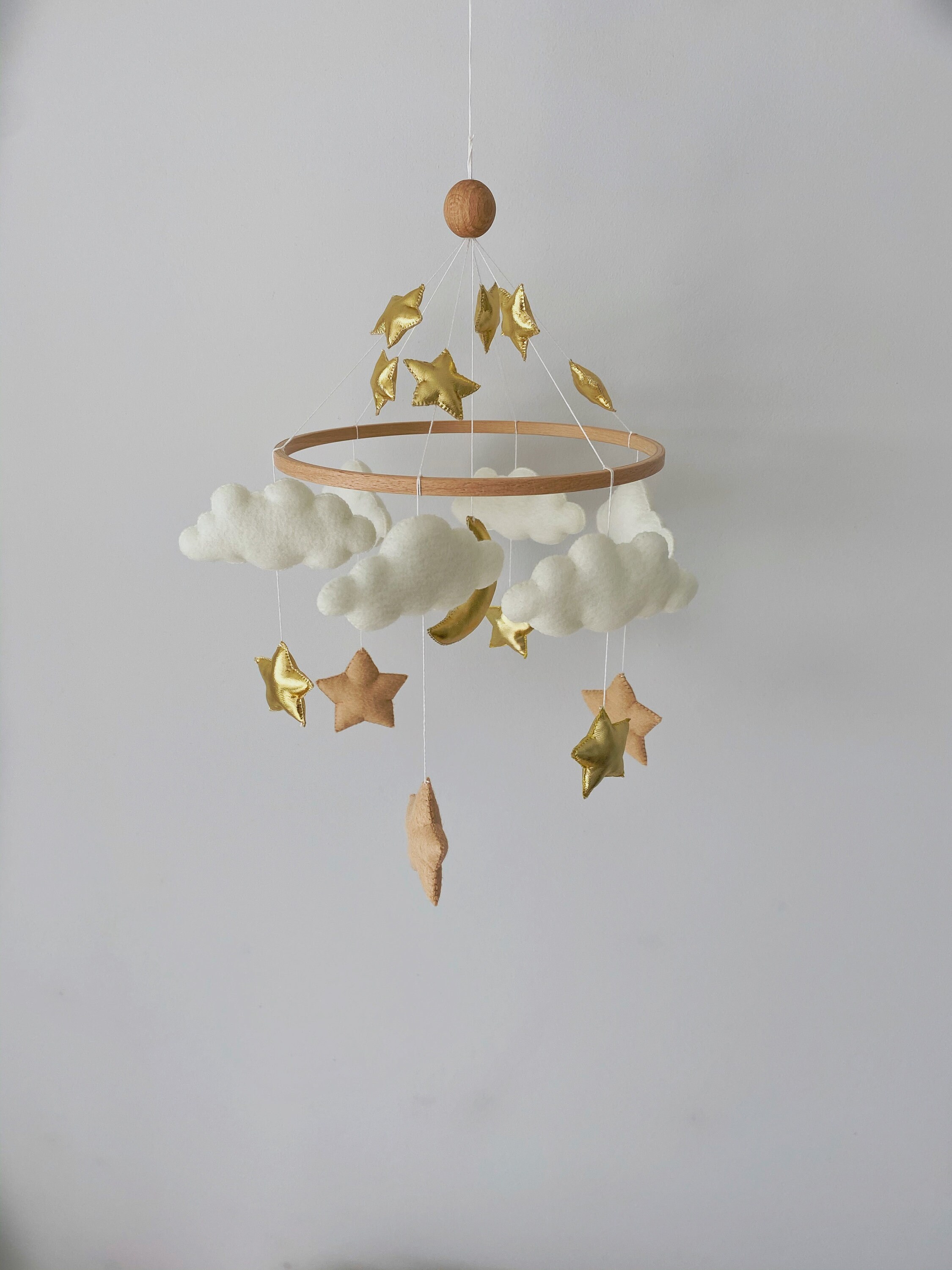 Baby mobile // Moon and star nursery decor // Moon and star Etsy