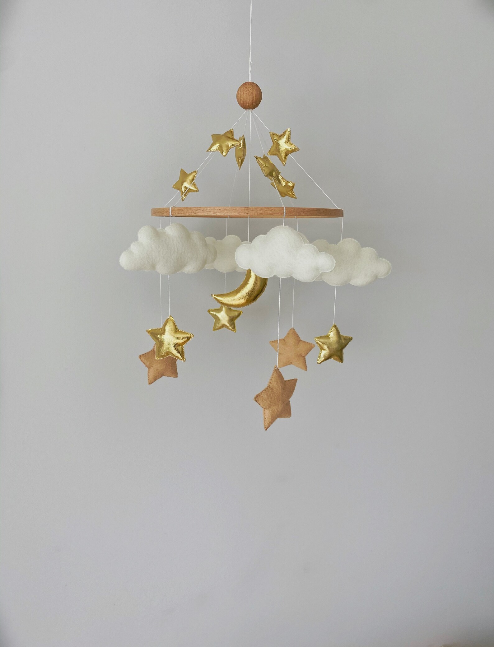 Baby Mobile // Moon and Star Nursery Decor // Moon and Star Etsy