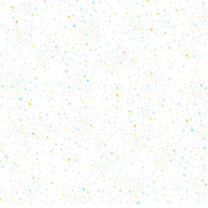 May include: A white background covered with a pattern of small, colorful shapes. The shapes include stars, ovals, and other abstract forms in pastel shades of yellow, blue, and pink, creating a confetti-like effect.