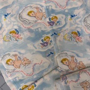 Baum Textile Mills Vintage   OOP Fabric  Baby Fabric*Fast Shipping*Vintage   Hard to Find  *Rare Fabric*