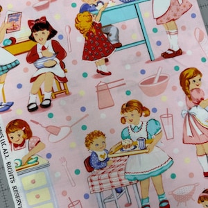Michael Miller Kids Cooking Vintage   OOP Fabric *Fast Shipping*Vintage   Hard to Find  *Rare Fabric*