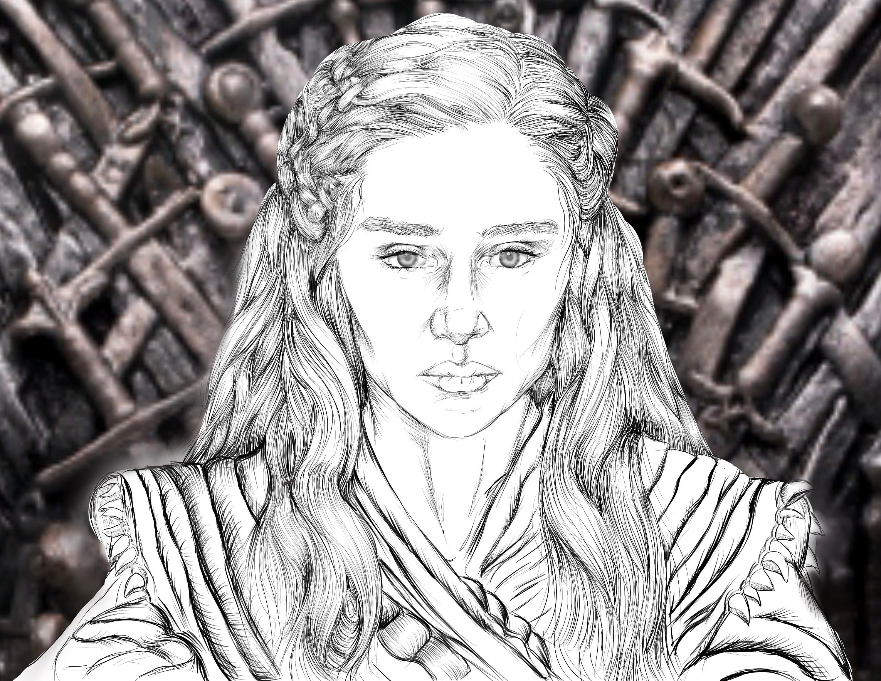 Fantasy inspired coloring sheet, adult coloring sheet, Fantacy coloring