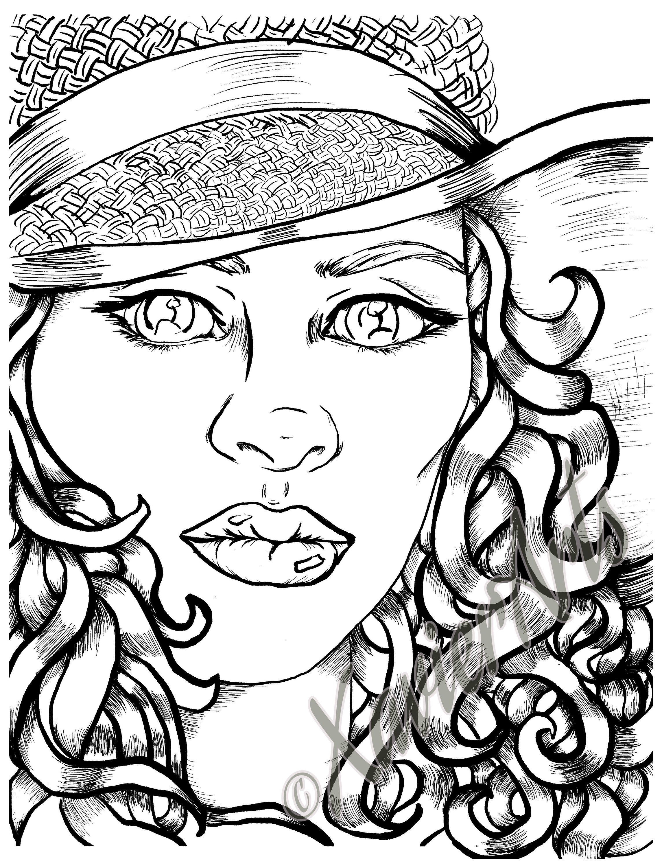 10 Expressive Adult Coloring Pages Faces to Explore