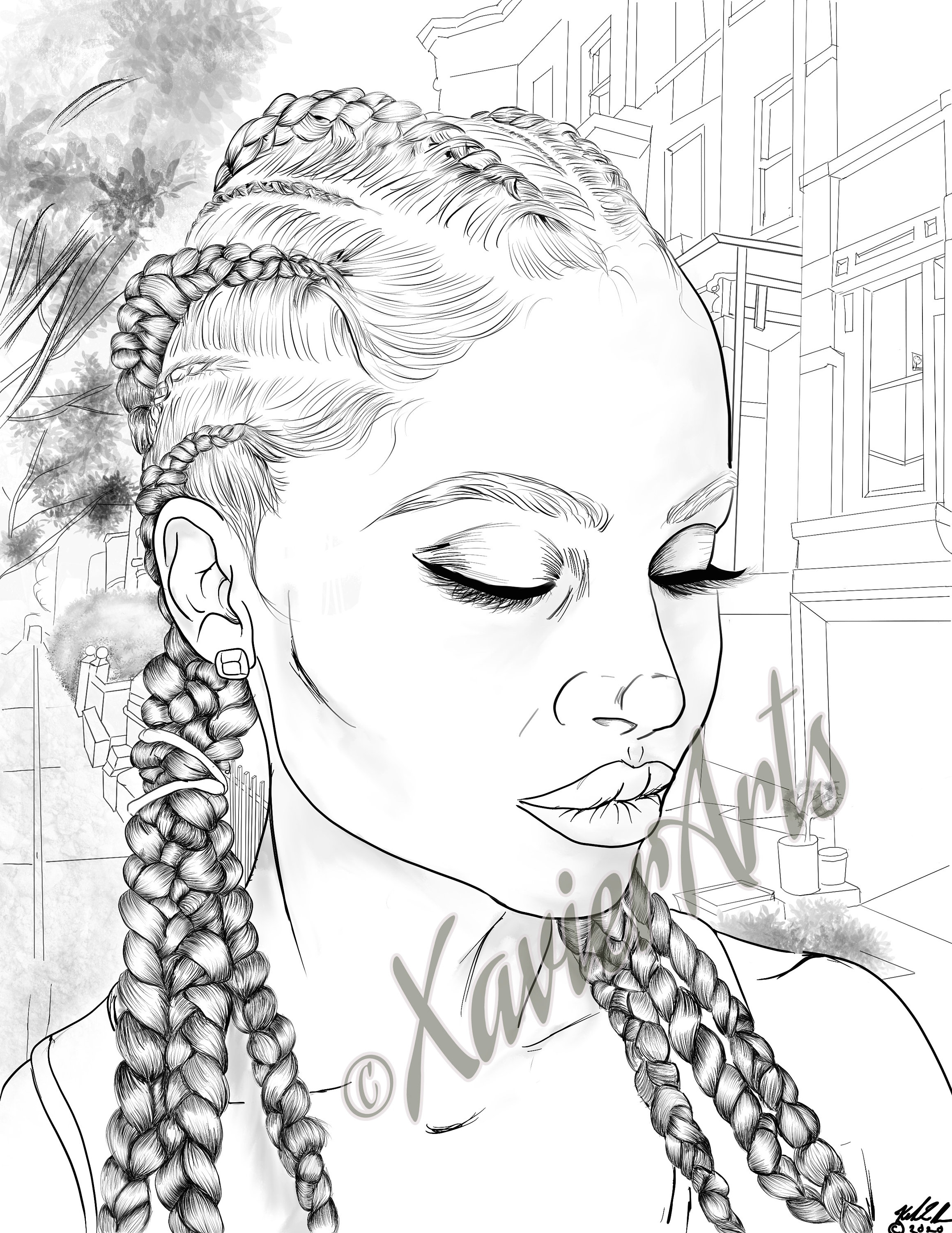 Beautiful Black Girl Coloring Pages - Coloring Pages