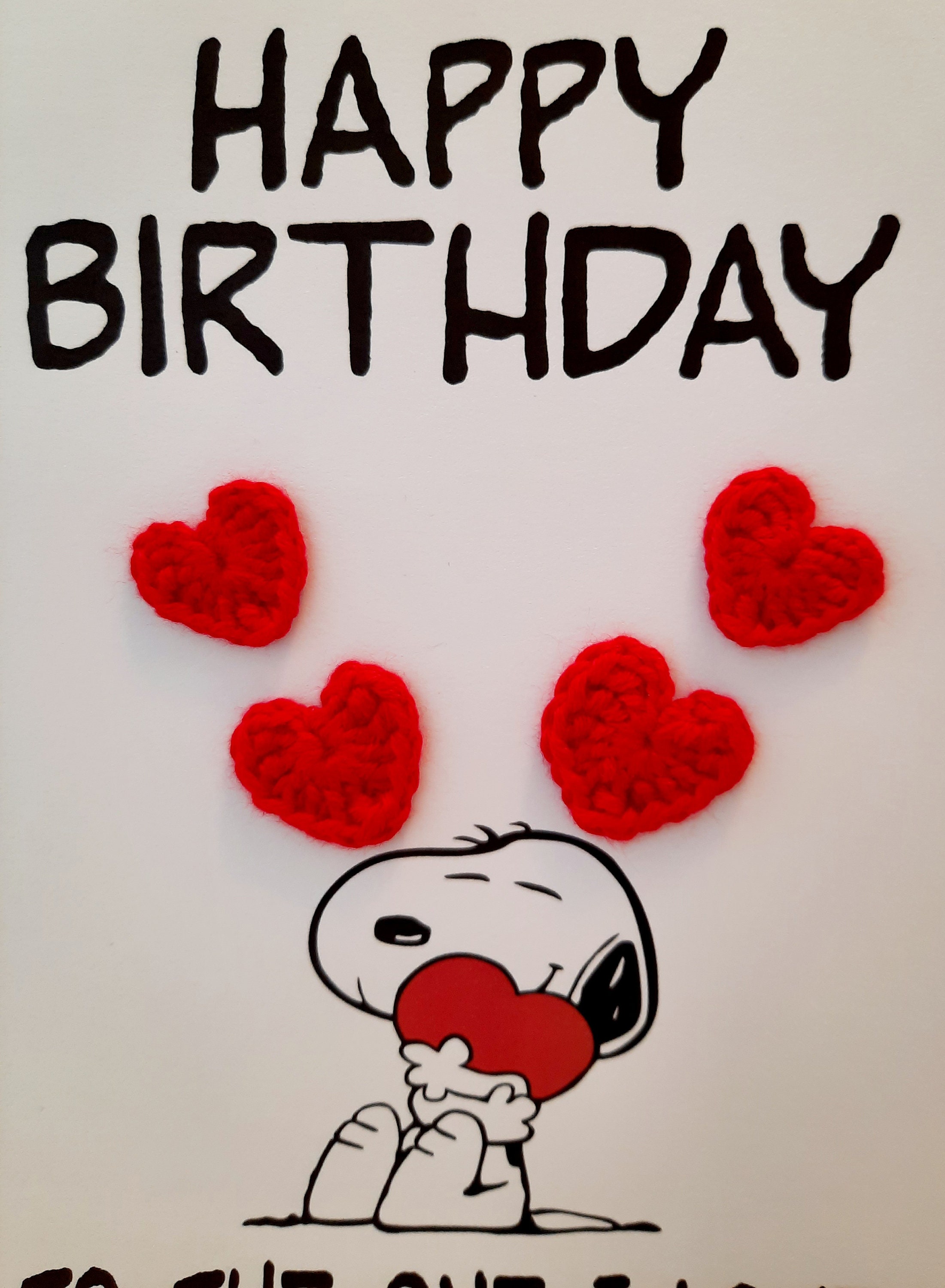 Snoopy 'Happy Birthday To The One I Love' Card with Etsy