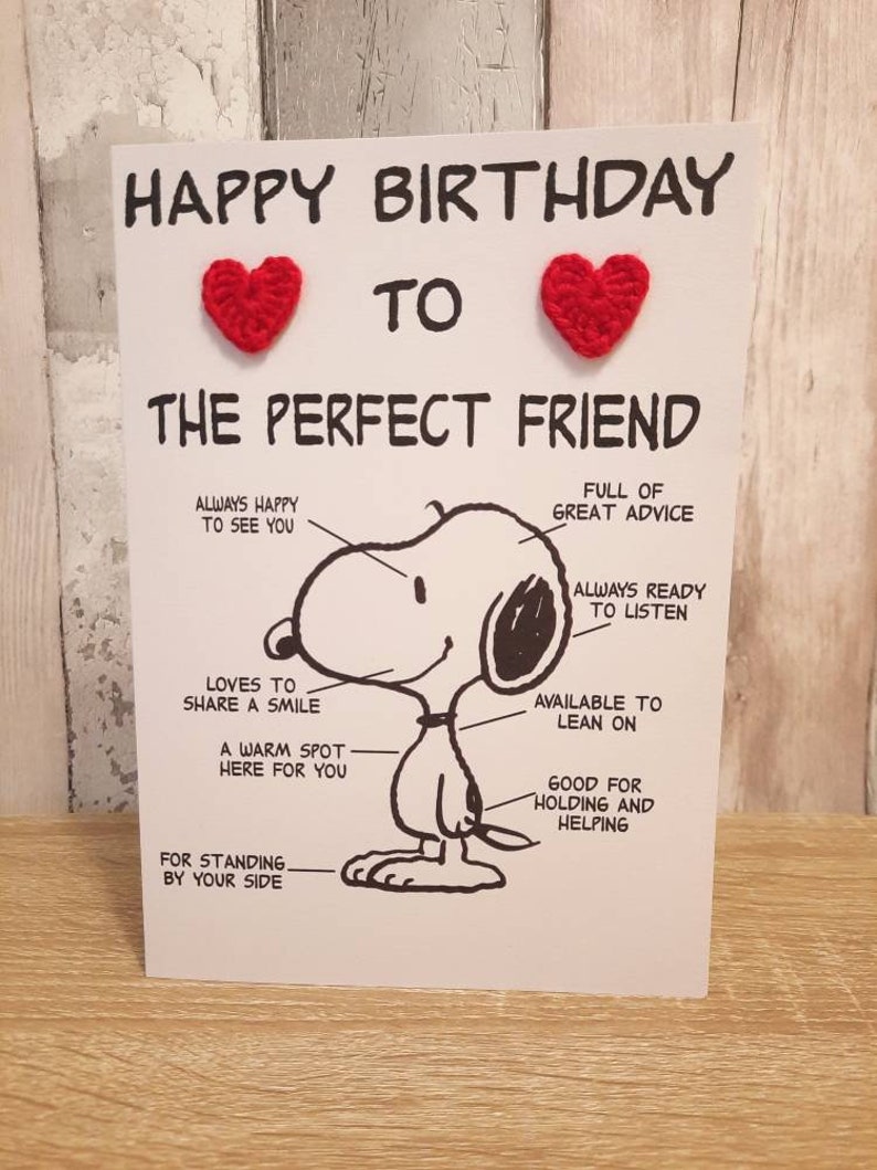 Snoopy Happy Birthday To The Perfect Friend birthday card Etsy