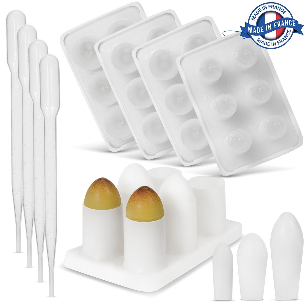 Suppository Molds Kit - Made in France, 3 Sizes (1ml, 2ml,  3ml), Reusable Suppositories Mold - 4 Trays : Health & Household