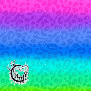 Rainbow glitter cheetah seamless digital image