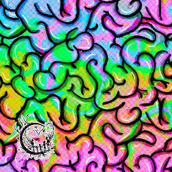 Rainbow brain seamless digital image