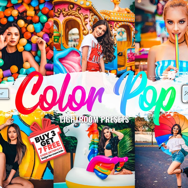 5 Color Lightroom Mobile Presets, Instagram Presets, Lightroom Presets, Color Presets, Color Mobile Presets, Vibrant Color Pop Presets