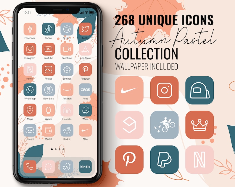 IOS 14 Icons Fall iOS 14 Icons Aesthetic iPhone Icons Etsy