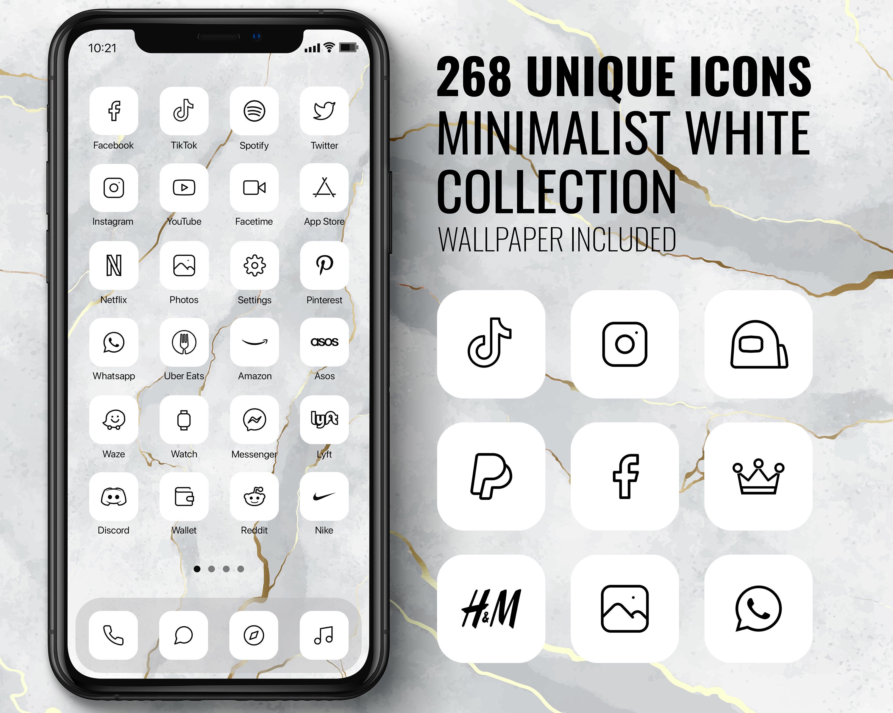 Aesthetic Ios 14 Icons Minimalist White Icons For Ios 14 Etsy