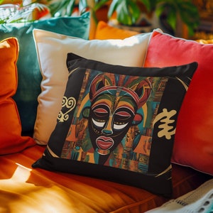 Ethnic African Style Pillow, African Art Pillow, African Tribal Throw Pillow, Colorful African Pillow, Vibrant Tribal Patterns