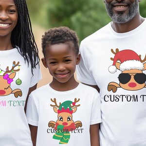 Familie kerstshirt rendieren, gepersonaliseerd kerstshirt familie, aangepaste familienaam T-shirt, grappig kerst-T-shirt, cadeau voor kerst, kerstcadeau