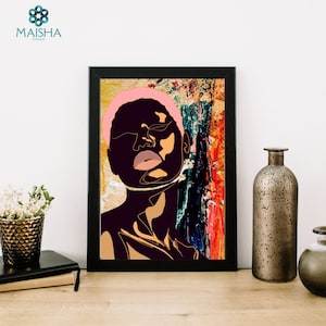 Seria Melanin Beauty - Olivia Pink, Sztuka cyfrowa, Sztuka czarnoskórych dziewczyn, Pobieranie cyfrowe, Sztuka ścienna, Afrykański wydruk ścienny, Czarna sztuka, Afrofuturyzm
