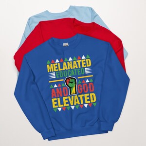 Cadeau sweat-shirt femmes noires éduquées motivées mélaniques pour enseignants noirs, sweat-shirt professeur de mélanine chemise du mois de l&#39;histoire des noirs