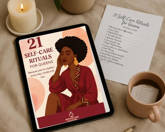 Self-Care EBook, Black Women Wellness Guide, Affirmations, Digital Rituals PDF, Instant Download, Self Love Book