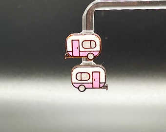 Retro Camper Earrings in Pink