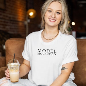 Bella Canvas 3001 Mockup, Bella Canvas White Shirt Mockup, Tshirt Mockup, White T-shirt Mockup Model Mockup White Mockup T-shirt Fall Mockup