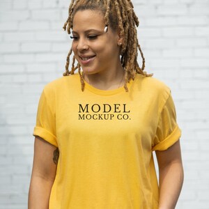 Yellow Bella Canvas 3001, Bella Canvas Yellow Shirt Mockup, Model Mockup, Tshirt Mockup, Spring Mockup, Summer Mockup, Yellow T-shirt Mockup