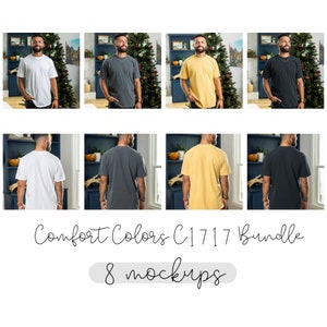 Comfort Colors Mockup, Front Back Mockup Bundle, Christmas Comfort Colors C1717 Mock up Bundle, T Shirt Mock Up, Male Model Mockup Mens Mock