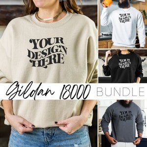 Gildan 18000 Mockup Bundle, Gildan Sand Sweatshirt Mockup, Sweatshirt Model Mockup, Sweatshirt Mockup Bundle Crewneck Mockup Sweater Mock up