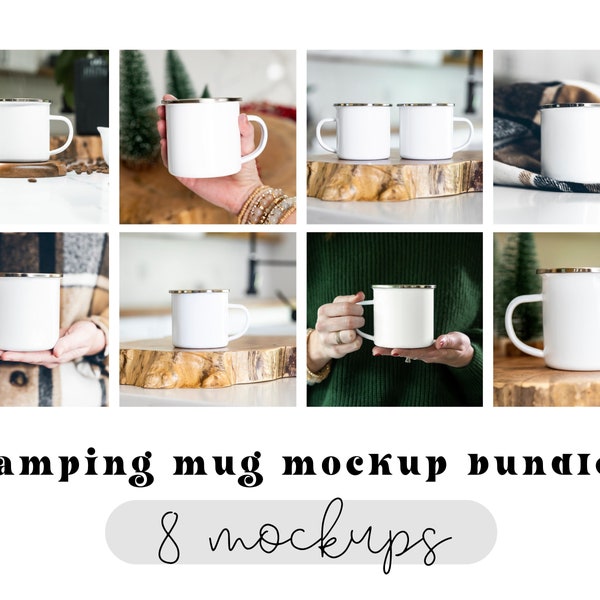 Camp Mug Mockup, Camping Mug Mockup, Enamel Mug Mockup Bundle, Camper Coffee Mug Mockup, Camp Mug MockUps, Coffee Cup Mock up, Camping Cup