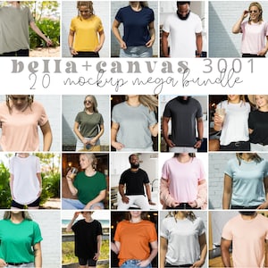 Bella Canvas 3001 Mockup Bundle , Bella Canvas Mockup Bundle, Shirt Mockup Bundle, Model Mockups, Best Seller Bundle, Summer Mockups Tshirts