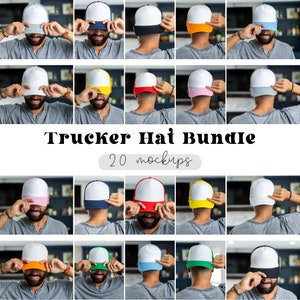 Trucker Hat Mockup Bundle, Otto Trucker Hat Mockups, Mens Cap Mock up, Sublimation Blank Trucker Hats, Mesh Baseball Cap Mock Up, Male Model