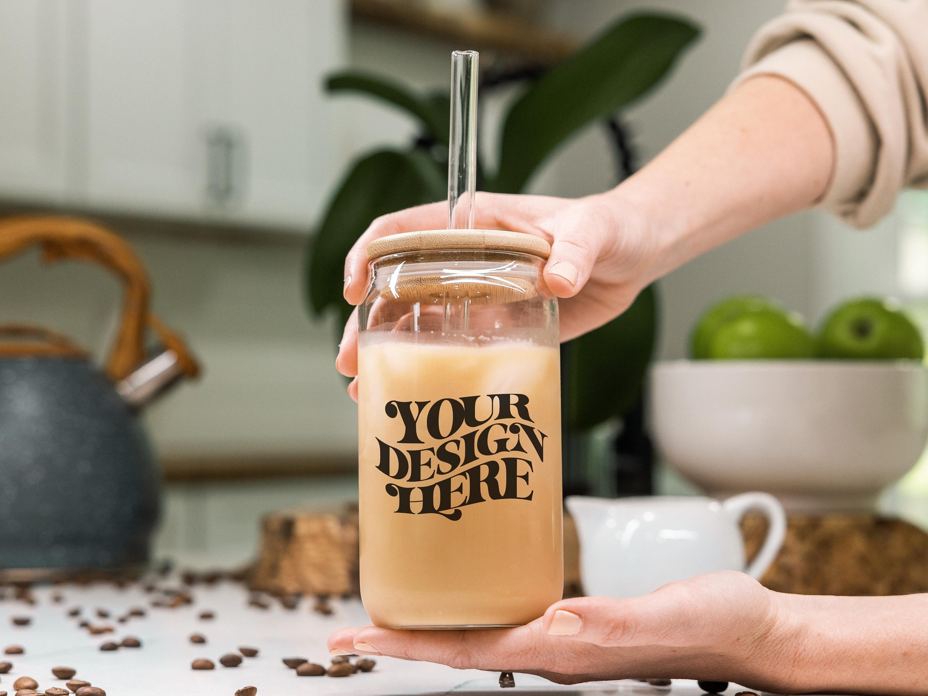 You Deserve Joy Bear Can Libbey Glass with Bamboo Lid and Stainless Steel  Metal Straw — Creative & Caffeinated