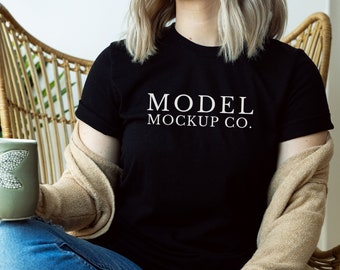 Bella + Canvas Black Shirt, Bella Canvas 3001 Mockup, Black Bella Canvas 3001 Mockup, Black Shirt Mockup, Black Fall Mockup, Fall Mockup