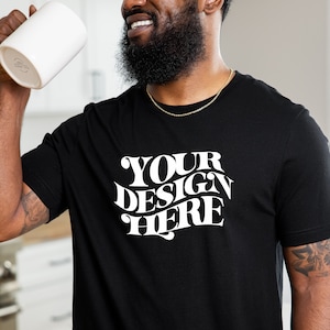 Bella Canvas 3001 Mockup, Bella Canvas Black Shirt Mockup, Model Male Mockup, Black Model Mockup, Tshirt Mockup 3001 Mockup Tshirt Mens Mock