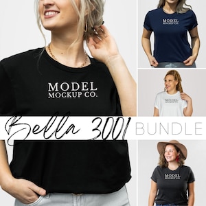 Mockup Bundle, Bella Canvas 3001 Mockup,  3001 Tshirt Bundle. Bella Canvas Mockup, Model Mockup, Shirt Mockup Bundle, T-shirt Mockup Bundle
