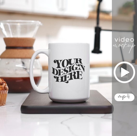 15oz Mug Video Mockup: Canva Compatible, mp4, digital download